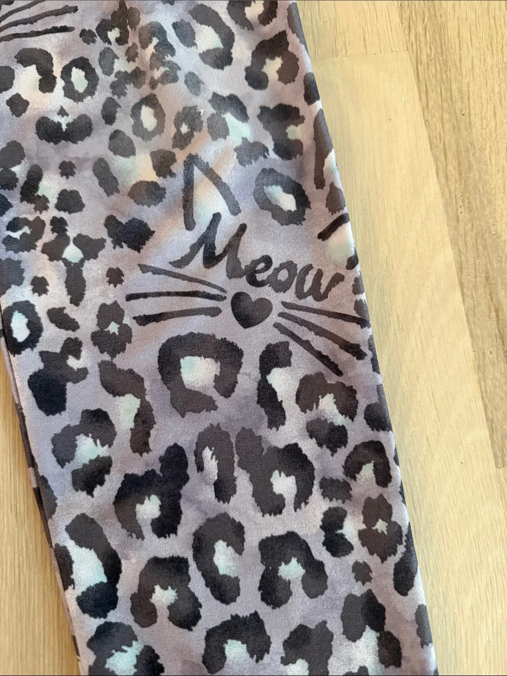 Justice Taupe and Black Leopard Cat-Print Leggings